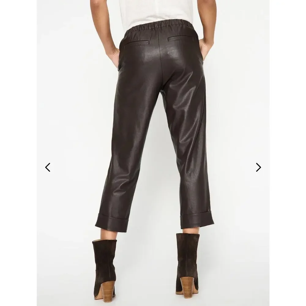 Brochu Walker women’s The Westport Vegan Leather Pant size S Timber - Picture 3 of 11